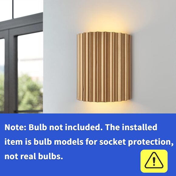 Gold Resin Modern LED Wall Sconces Wall Lighting Set of 2, Indoor Hardwired Wall - Picture 5 of 7